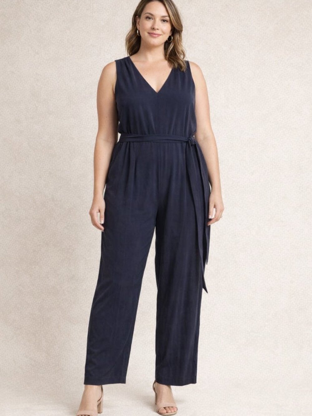 JCrew Sleeveless V-Neck Navy Jumpsuit 🩵 - Picture 1 of 7